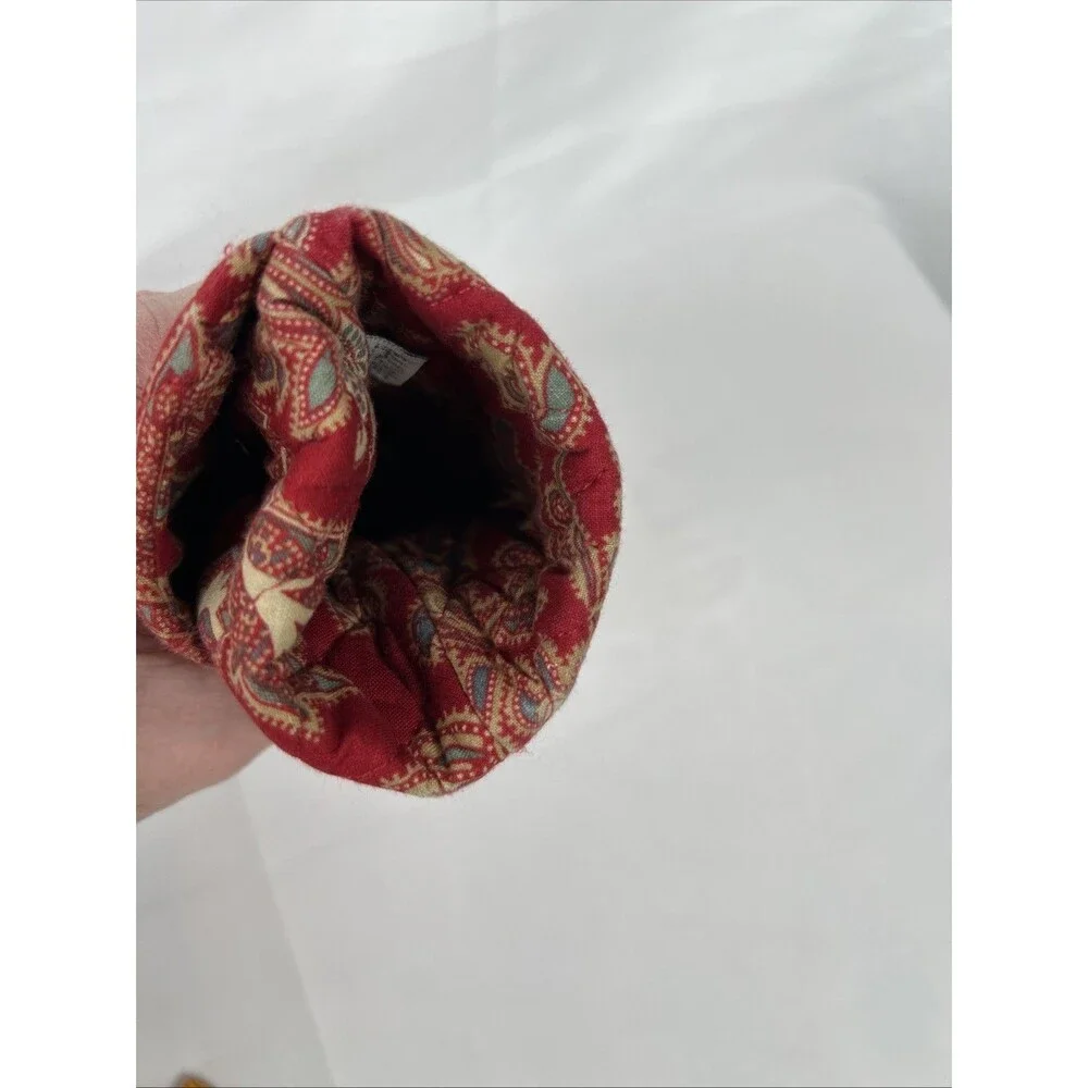 Vtg Vera Bradley Red Paisley Quilted Double Eyeglass Case Soft